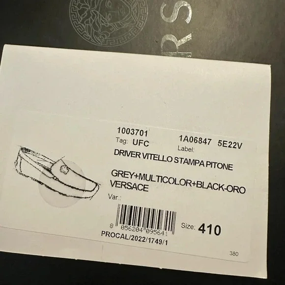 Versace Python print loafers size 41